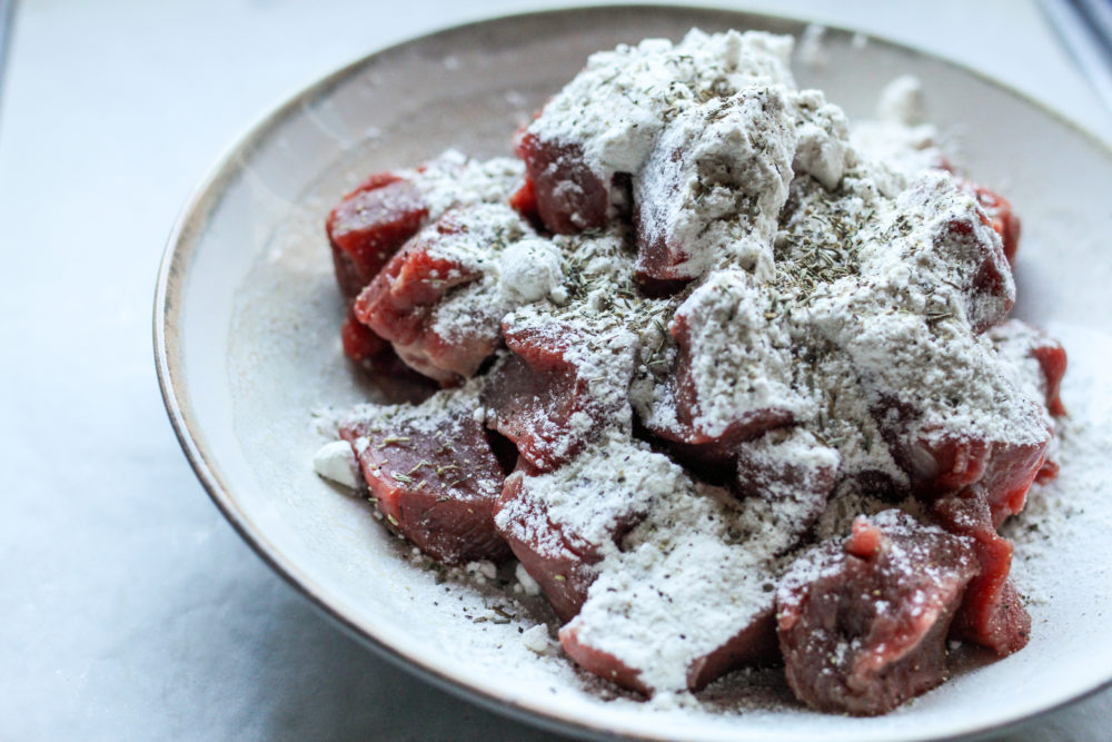 Beef stew thickened with flour