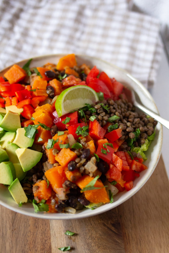 Sweet Potato, Lentil and Black Bean Tacos