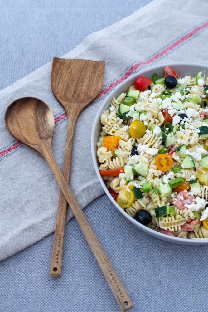 Easy Greek Pasta Salad with Homemade Dressing