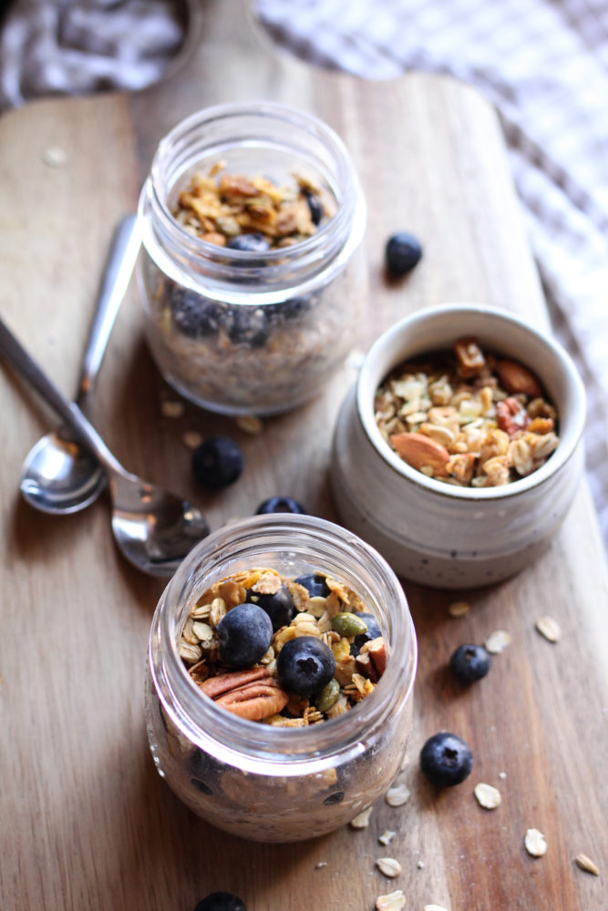 Easy to make Overnight oats with maple and cinnamon