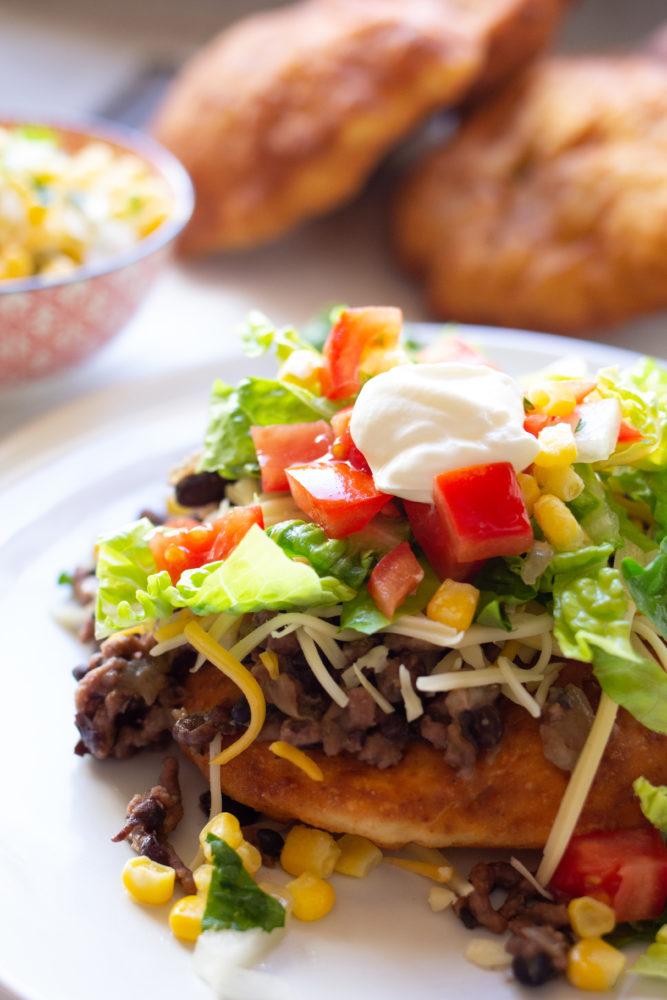 Indian Fry Bread with corn salsa