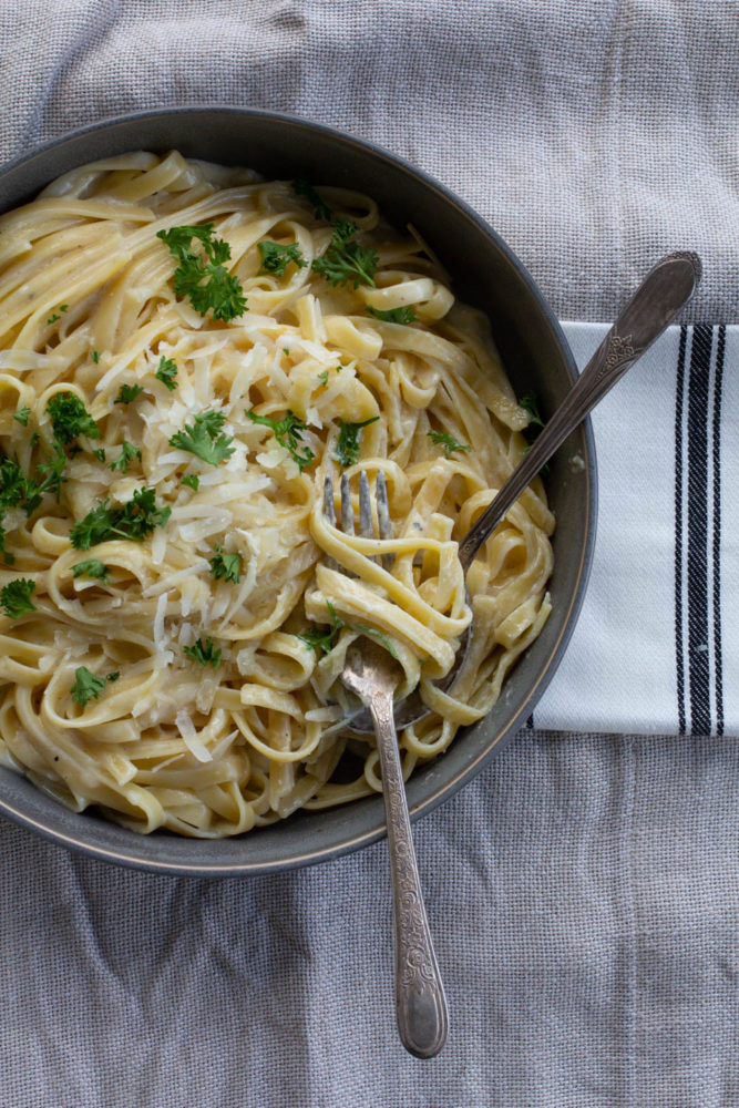 5 ingredient Fettuccine Alfredo