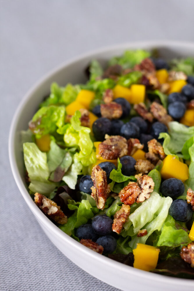 Blueberry and Mango Salad with Balsamic Honey Dressing