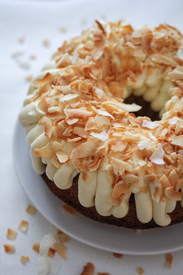 Moist and Easy Coconut Cake with Cream Cheese Frosting A Bountiful