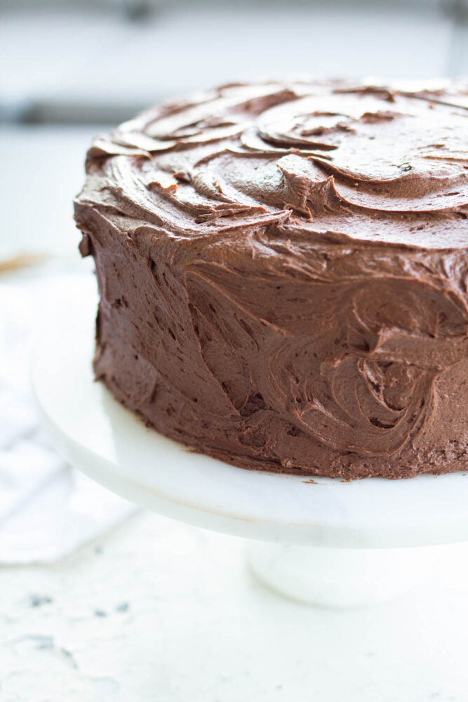 The Best Yellow Cake with Chocolate Frosting | A Bountiful Kitchen