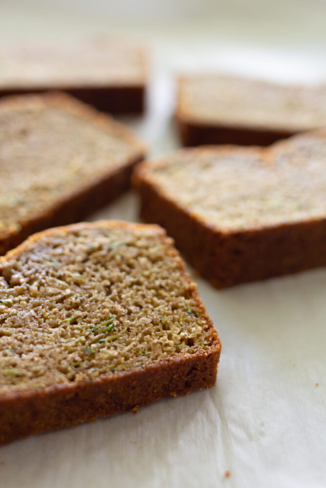 sliced zucchini bread