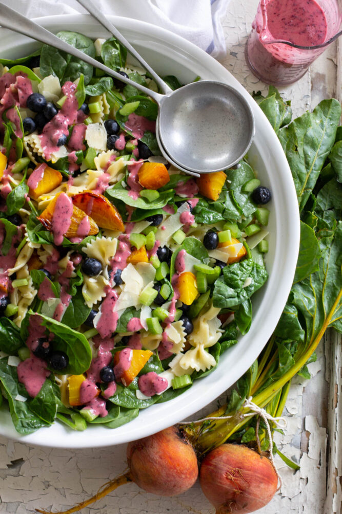 Blueberry and Roasted Beet Pasta Salad