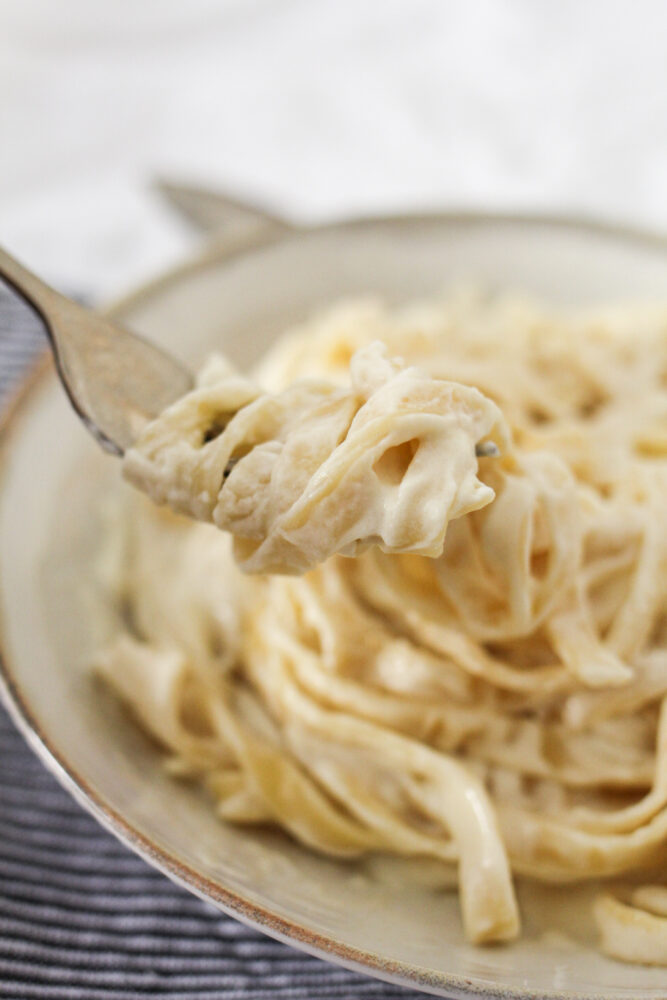 Twirl of Fettuccini on fork