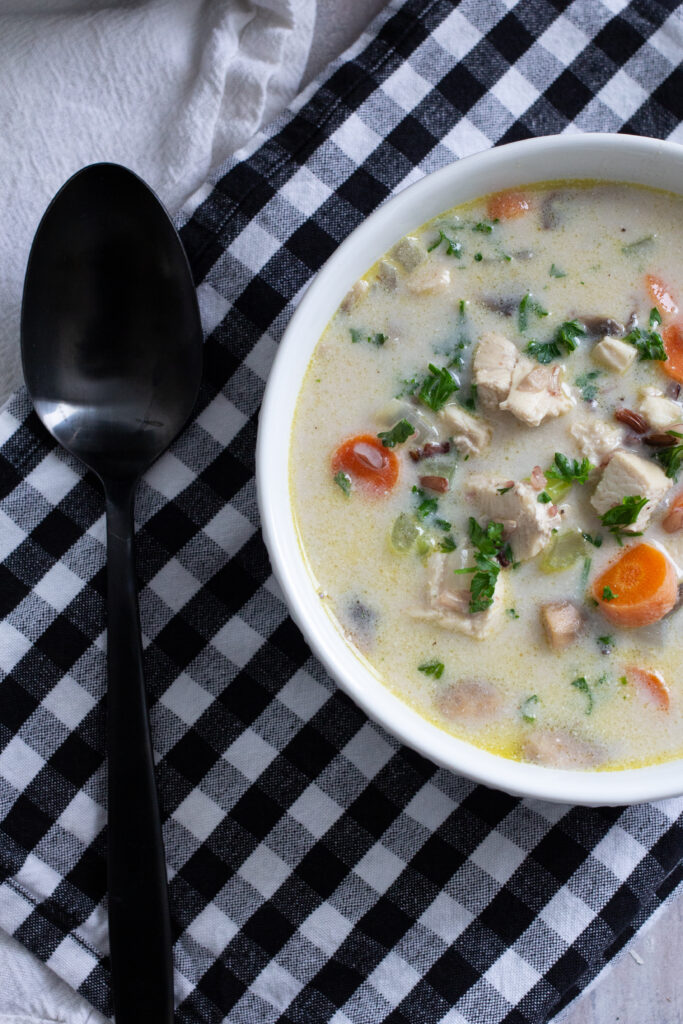 Pressure Cooker / Instant Pot Creamy Chicken and Wild Rice Soup