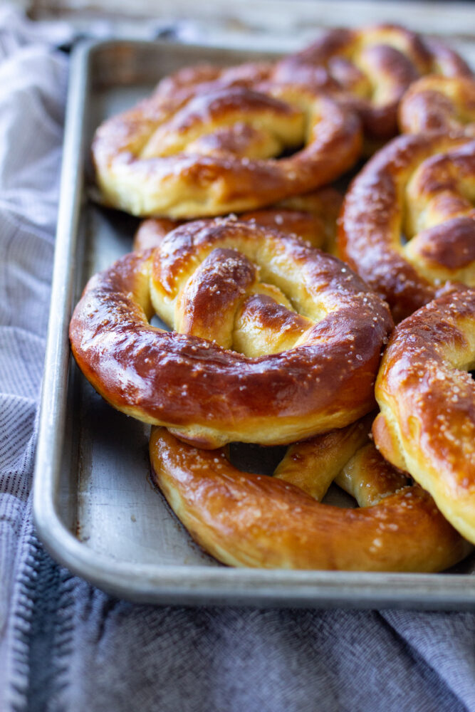 Homemade soft buttery pretzels 