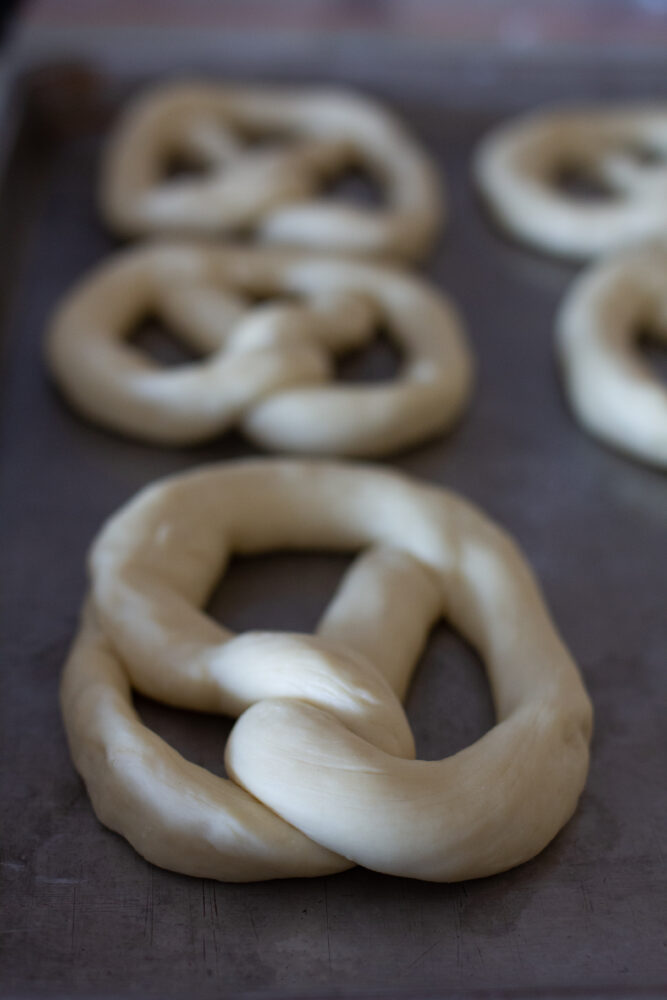 Baking pretzel dough