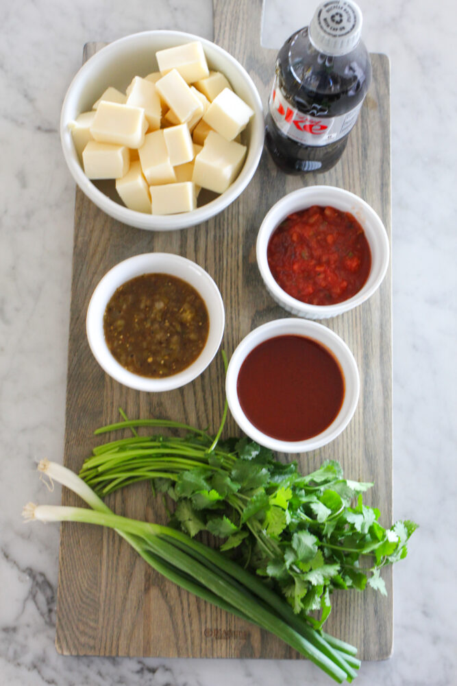 Ingredients to make homemade queso