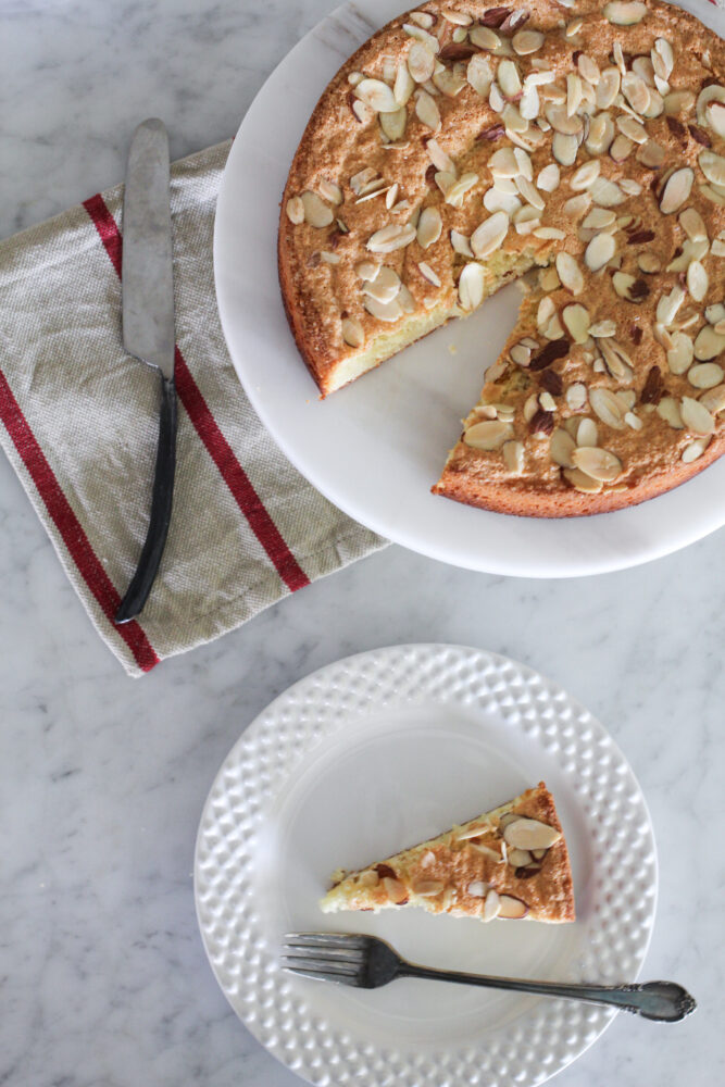 Easy Strawberry Almond Cake with Whipped Cream Frosting