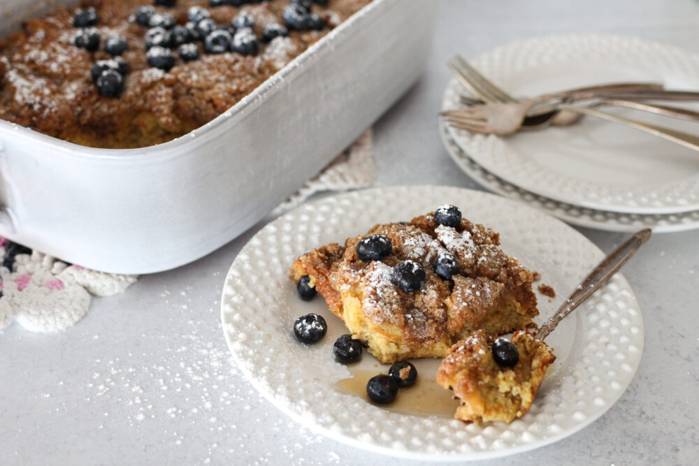 Baked French Toast with Blueberries