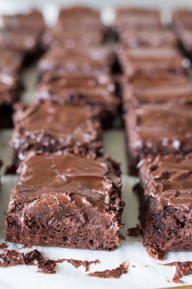 Lunch Lady Brownies in a Sheet Pan - Cooking With Carlee