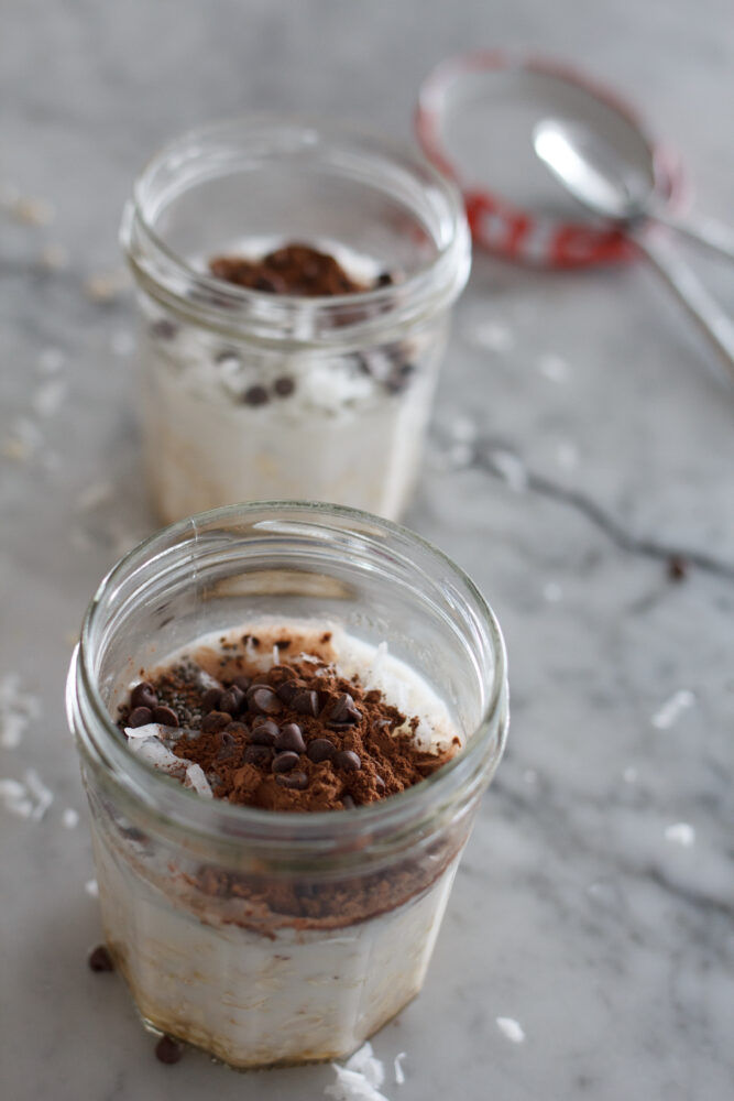 Quick and Easy Chocolate Coconut Overnight Oats