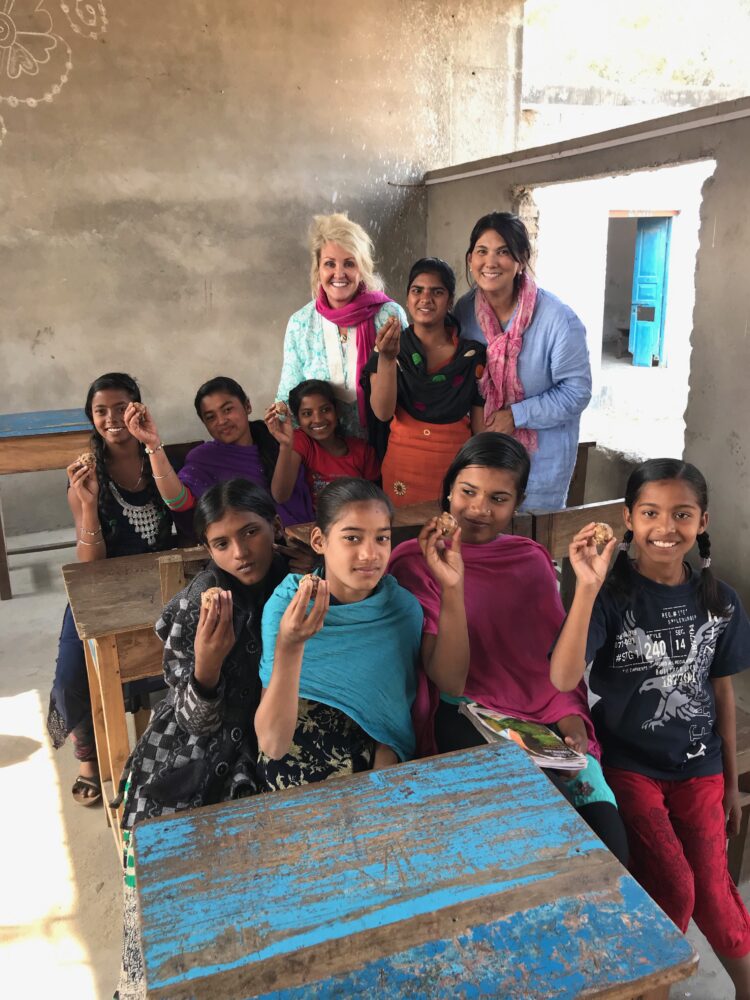 teaching school children in India how to make power bites!