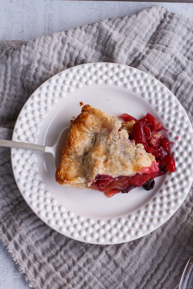 slice of berry apple pie