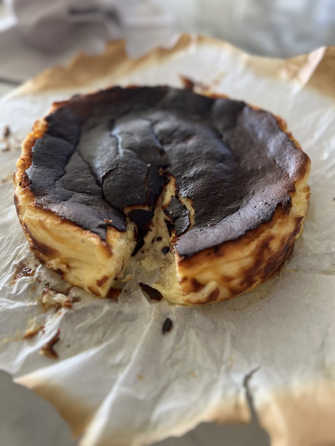 Authentic 5 Ingredient Basque Cheesecake | A Bountiful Kitchen