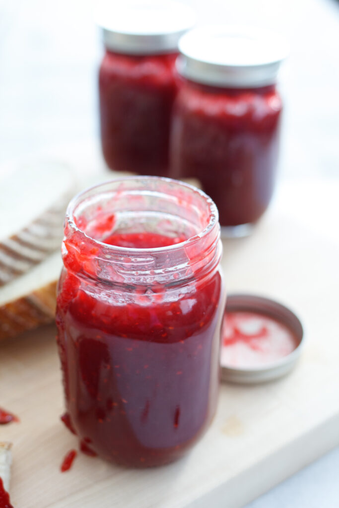 Easy Low-Sugar Peach Raspberry Jam