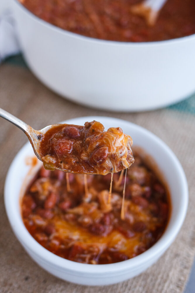 chili with melted cheese. What do I serve with chili?