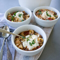 Three bowls of Lasagna Soup