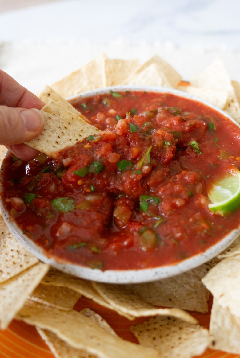 fresh restaurant style salsa in minutes