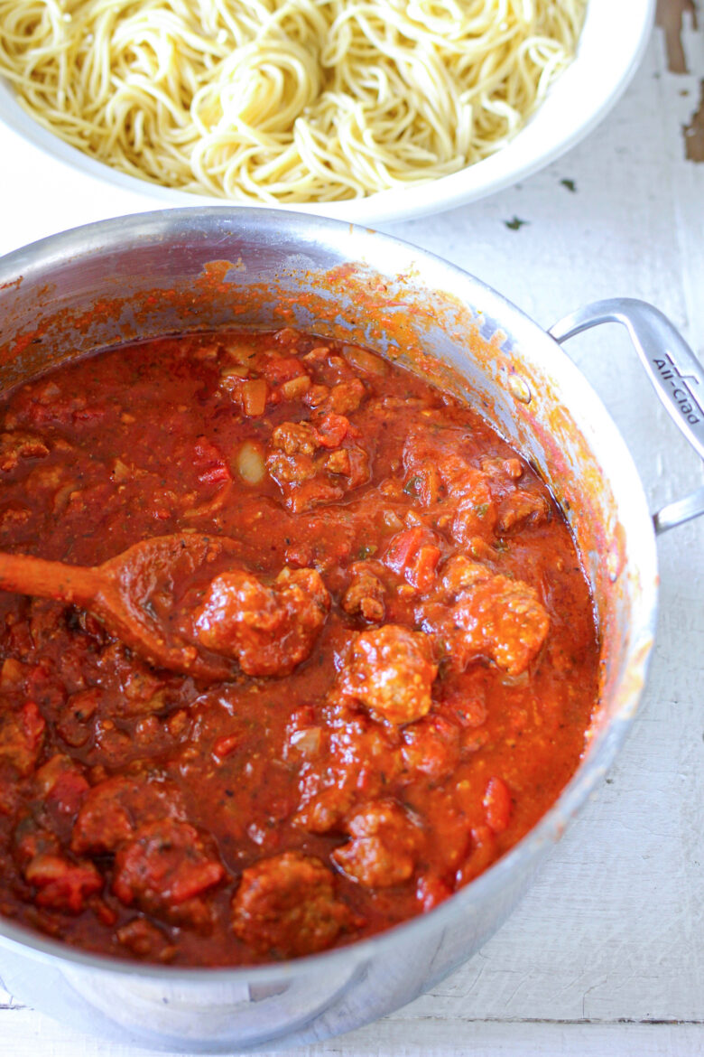 Easy homemade meatballs made with ground beef and sausage